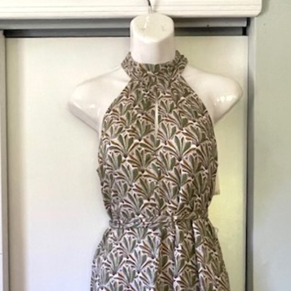 Anthropologie NWT gorgeous, flowy, lightweight romper, whimsical leaf print